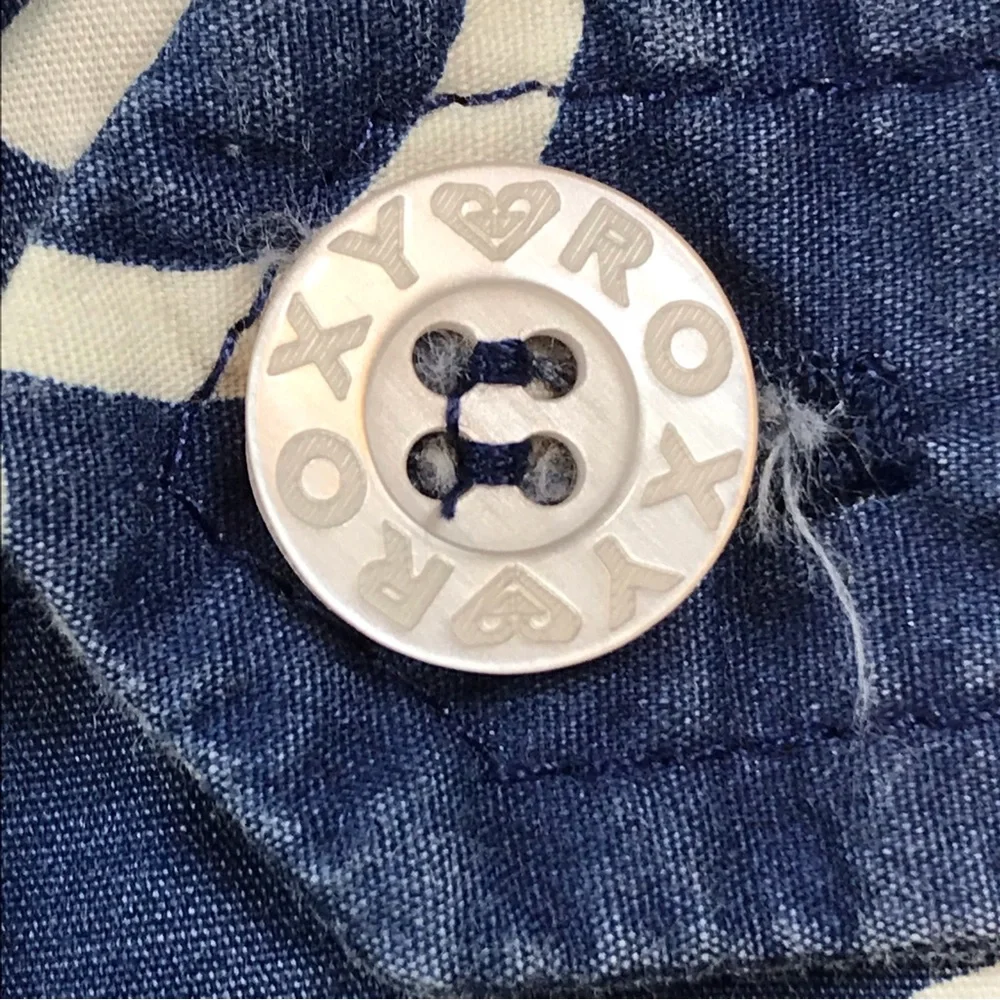 Quicksilver Roxy Women’s Vintage Full Zip Blue Hooded Lightweight Floral Jacket - Picture 7 of 9